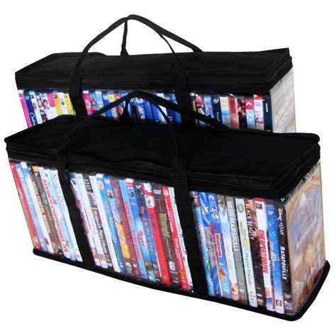 Evelots 2 Dvd Blue Ray Media Storage Case Bags Hold Up To 72 Dvds 36