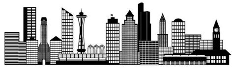 Dallas City Skyline Panorama Clip Art Stock Illustration
