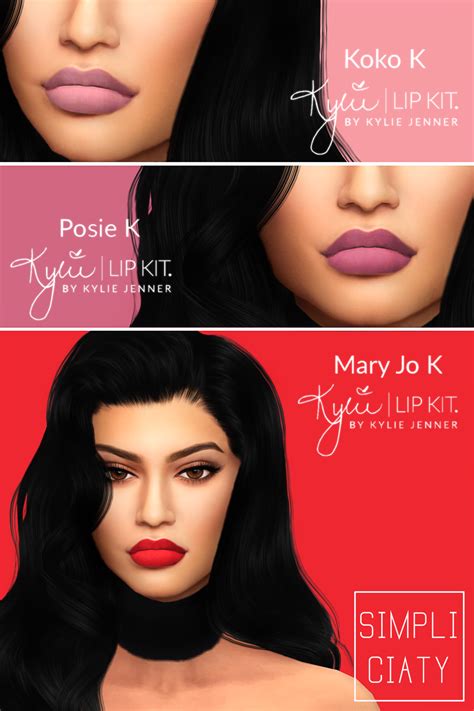 Simpliciaty Kylie Lip Kit V2 I Remade The First Colors And Sims