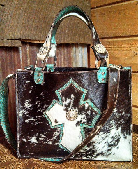 Cowhide Cross Purse w/handles & strap | Cross purses, Cowhide purse ...