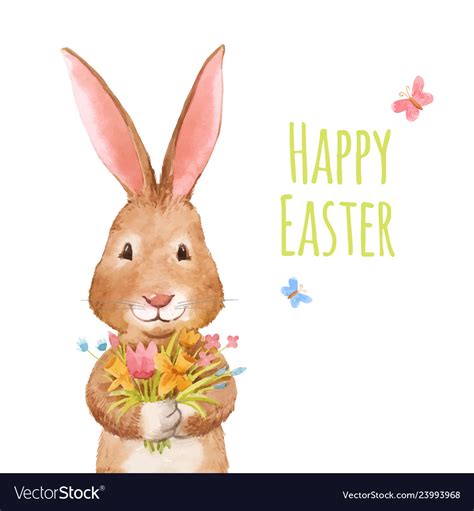 Cute Easter Rabbit Royalty Free Vector Image Vectorstock