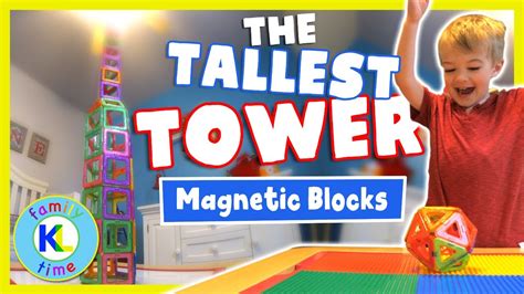 Tallest Tower In The World Build And Play With Magnetic Blocks Youtube