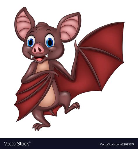 Cartoon Funny Bat Posing Royalty Free Vector Image