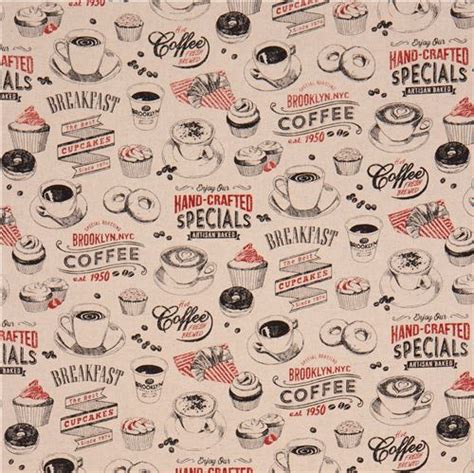 Natural Colored Coffee Cupcake Dessert Canvas Fabric From Japan Modes4u
