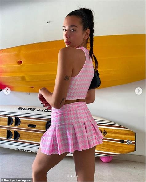Dua Lipa Poses In A Tiny Pink Crop Top And Mini Skirt Combo For New