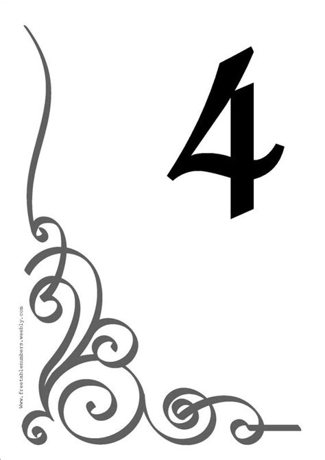 table number templates  table  style