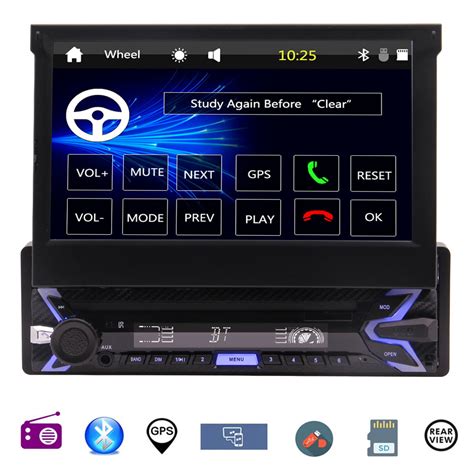 Inch Flip Out Hd Tft Touch Screen Single Din Car Stereo With Bluetooth Aux Usb Sd Car Am Fm