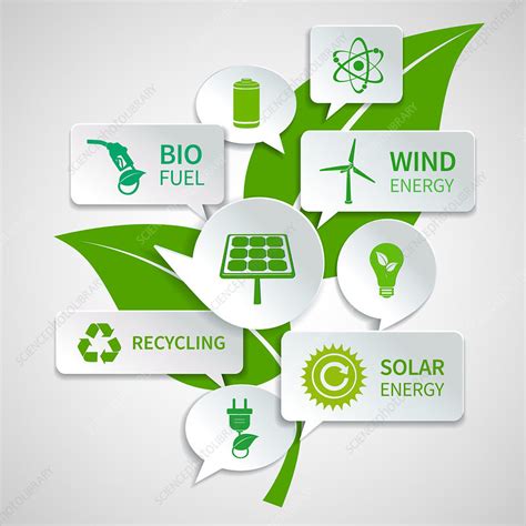 Green energy, illustration - Stock Image - F019/7424 - Science Photo