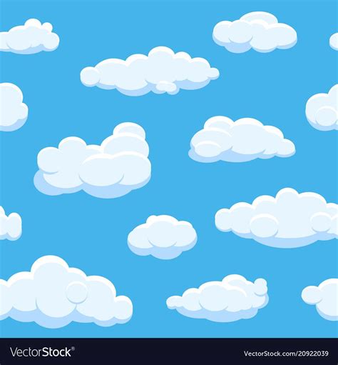 Cartoon Clouds Seamless Background Royalty Free Vector Image Cartoon