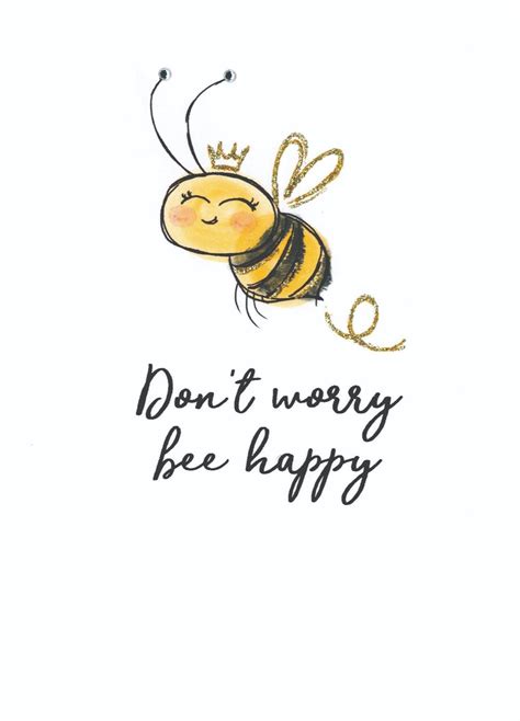 don t worry bee happy any occasion greeting card in 2020 with images