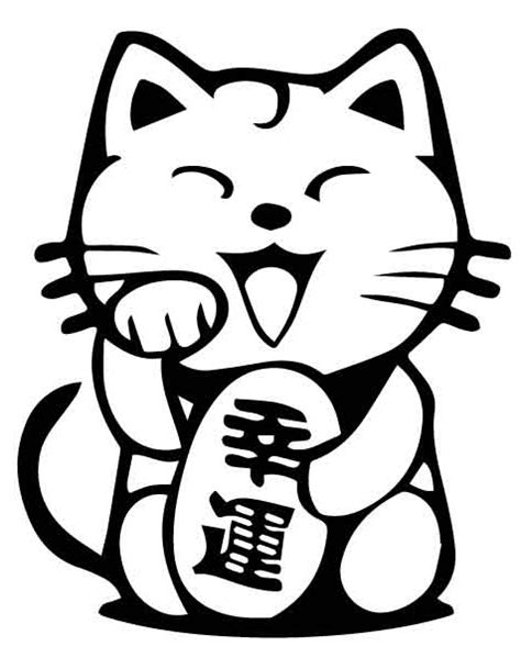 Lucky Cat Drawing Drawing Of The Japanese Lucky Cat Maneki Neko