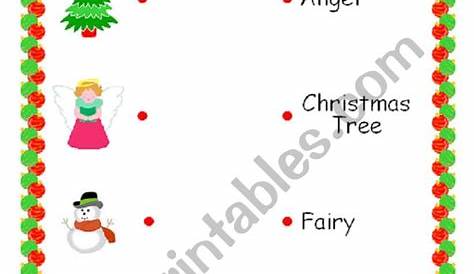 English worksheets: Christmas Matching Game
