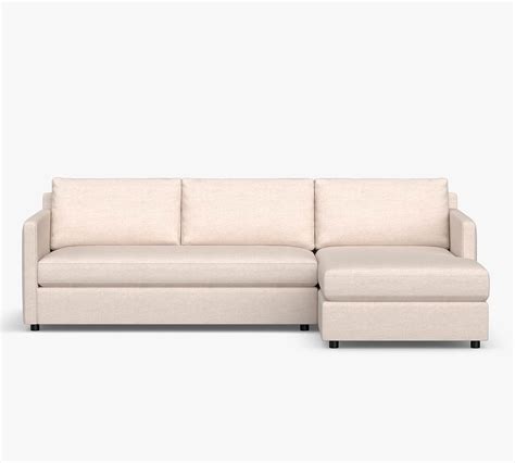 Pacifica Square Arm Upholstered Sofa Chaise Sectional Pottery Barn