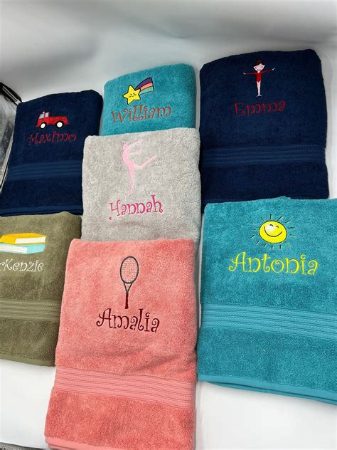 Personalized Bath Towel Eco Friendly Custom Monogrammedembroidered