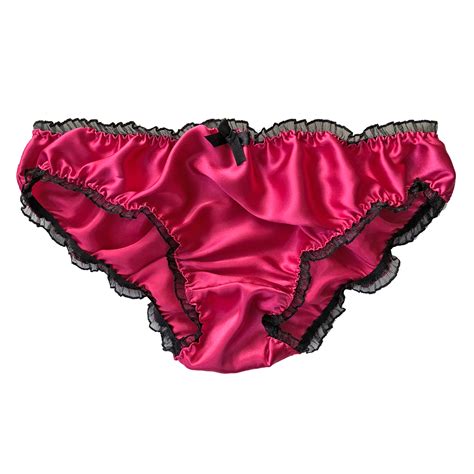 Hot Pink Satin Frilly Sissy Panties Bikini Knicker
