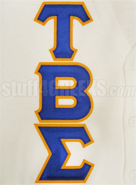 Tau Beta Sigma Greek Letter Cardigan With Crest White
