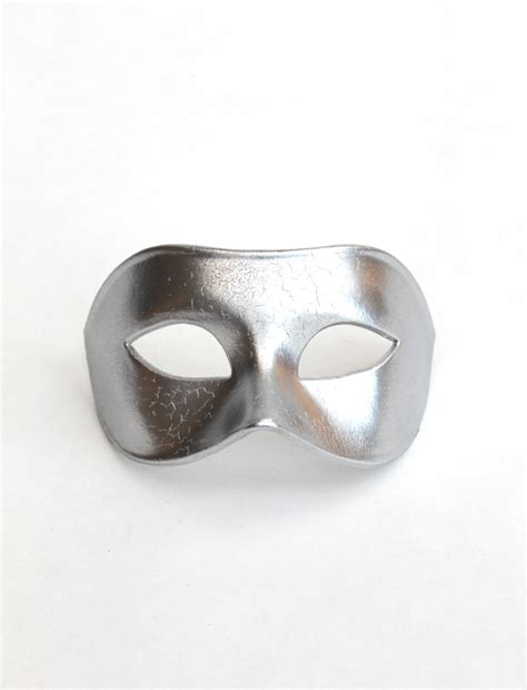 Mens Plain Silver Leaf Venetian Masked Ball Mask