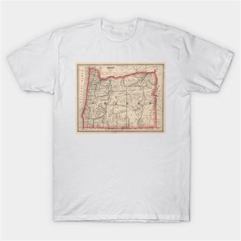 Vintage Map Of Oregon 1883 Oregon Map T Shirt Teepublic
