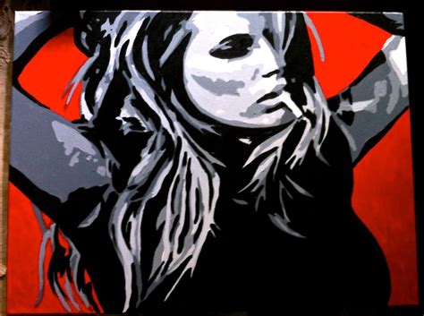18 X 24 Pop Art Painting Of Girl Smoking