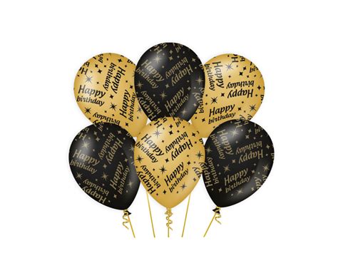 Ballonnen Happy Birthday Zwart En Goud Verjaardagballon De Goede Keus