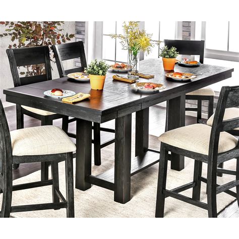 Hillsview ii 7 piece counter height dining room set. Furniture of America Denley Rustic Brushed Black 86-inch ...
