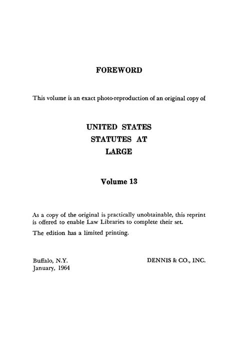 Image 1 Of U S Statutes At Large Volume 13 1864 1865 38th Congress Library Of Congress