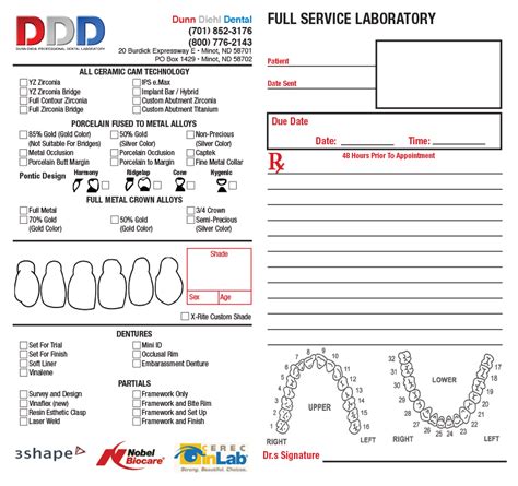Prescription Download Dunn Diehl Dental Lab
