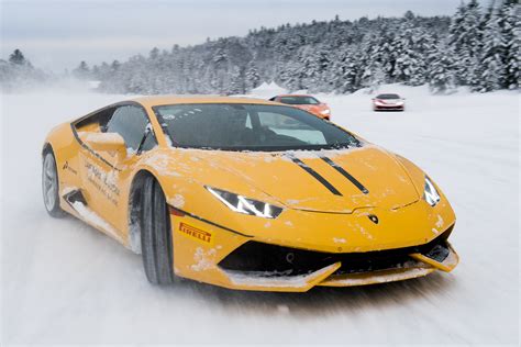 Lamborghini Drifting In Snow