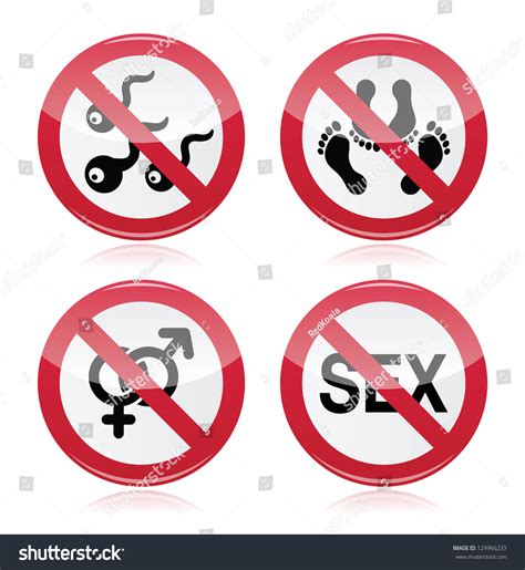 No Sex Romance Red Warning Sign Stock Vector 129966233 Shutterstock