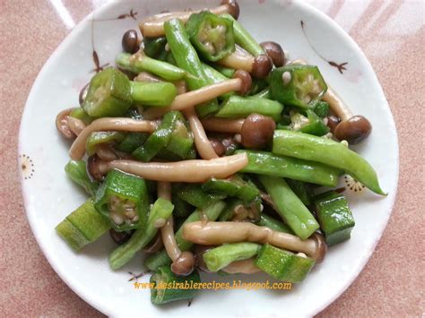 Recipe courtesy of anne willan. 15 Minutes - Stir Fried French Beans, Ladies Fingers & Mushrooms