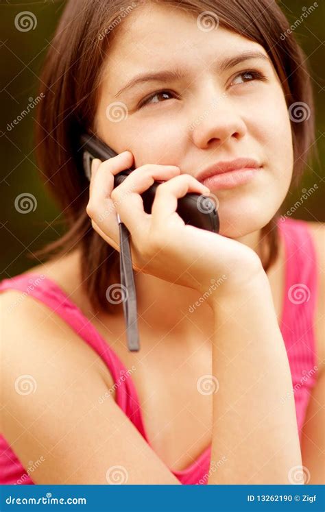 Beautiful Young Woman Talking On Cell Phone Stock Photo Image Of