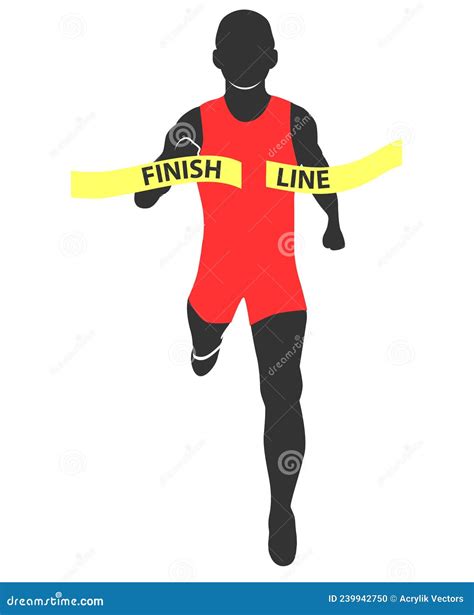 3d Man Has Reached The Finish Line Stock Image