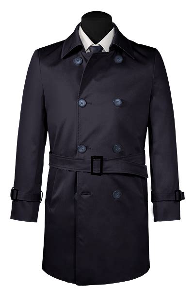 Navy Trench Coat Men Perfect Fitting Blue Trenchs Hockerty