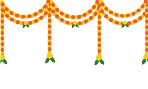 Premium Vector Traditional Indian Marigold Toran Floral Garland