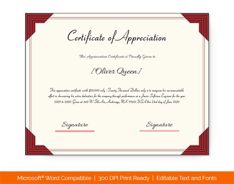 Employee Appreciation Certificate Template Free Payslip Templates