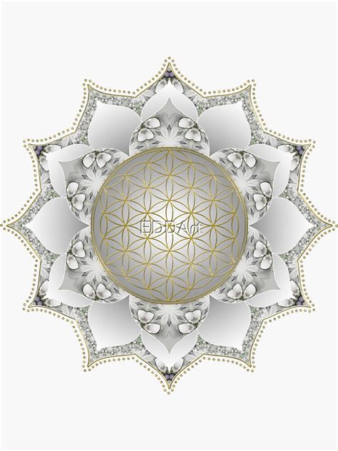Flower Of Life Sacred Geometry Blossoms Mandala 1 Sticker For Sale