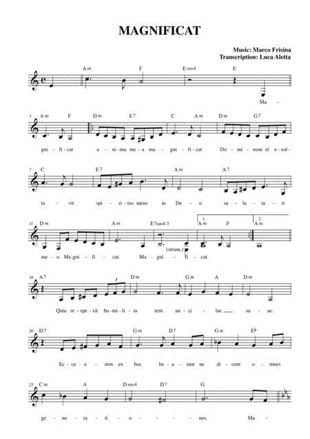 Magnificat By Marco Frisina Digital Sheet Music For Score Download