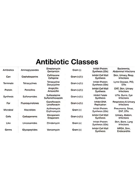 Antibiotic Classes Pharmacology Pharmaceutical And Medicinal Organic