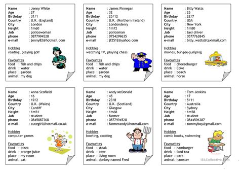 Fan number registration and password reminder system. ID Cards worksheet - Free ESL printable worksheets made by ...
