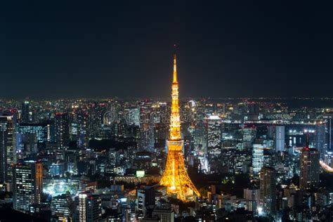 Vue De Nuit De Tour De Tokyo Vue De Ville De Tokyo La Nuit Tokyo