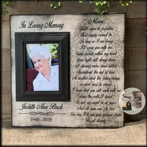 Youll Never Be Forgotten Picture Frame T For Funeral Other Than