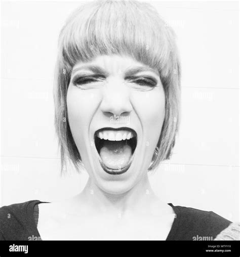 Women Screaming Black And White Stock Photos And Images Alamy