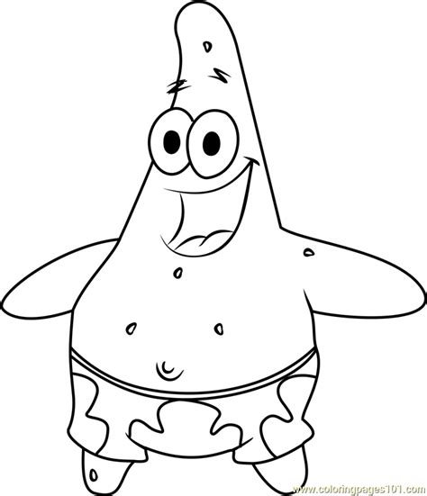 Patrick Star Drawing Sketch Coloring Page