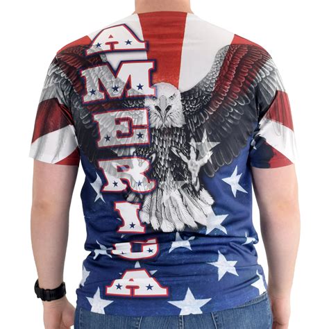 Mens American Bald Eagle Quick Dry T Shirt The Flag Shirt