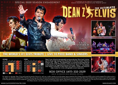 Dean Z The Ultimate Elvis Schedule September And October Branson