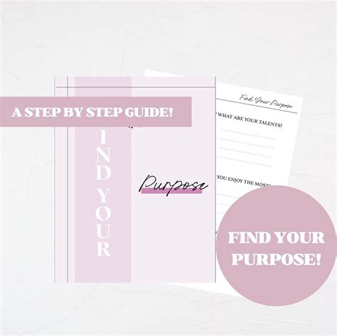 Find Your Purpose Worksheet Find Your Passion Workbook Etsy