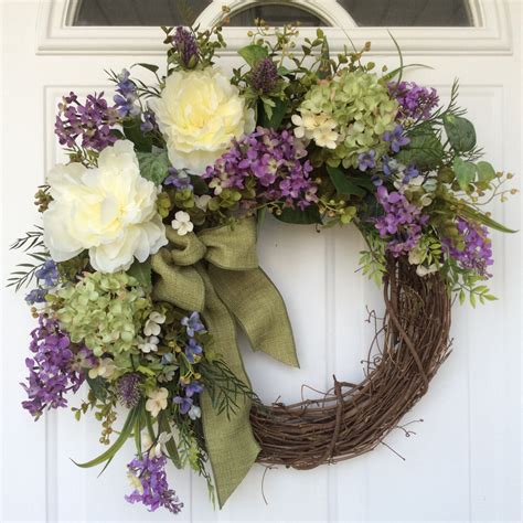 Spring Wreath Hydrangea Wreath Spring Door Wreath Wedding