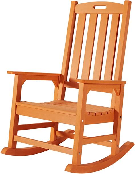 Psilvam Patio Rocking Chair Poly Lumber Porch Rocker With