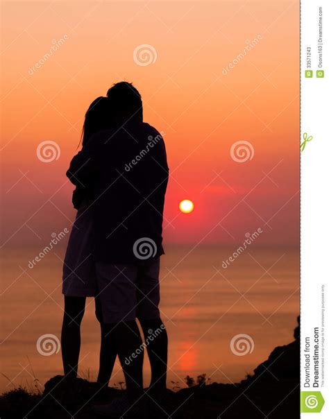 Sillhouette Couple Love Stock Image Image Of Female 33571243