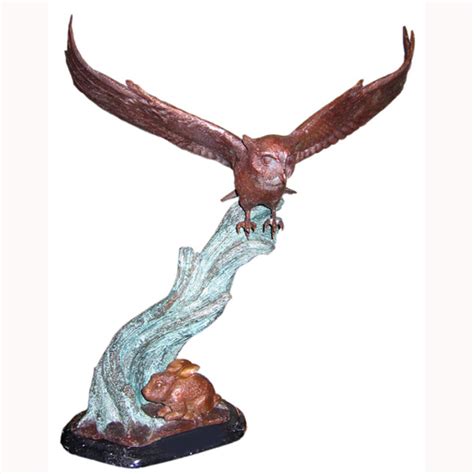 Bronze Owl Flying Figurine